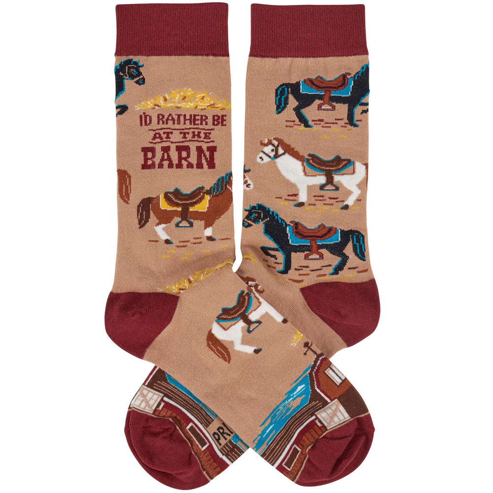 Rather Be At The Barn Socks - Premium Socks from Primitives by Kathy - Just $10.95! Shop now at Pat's Monograms