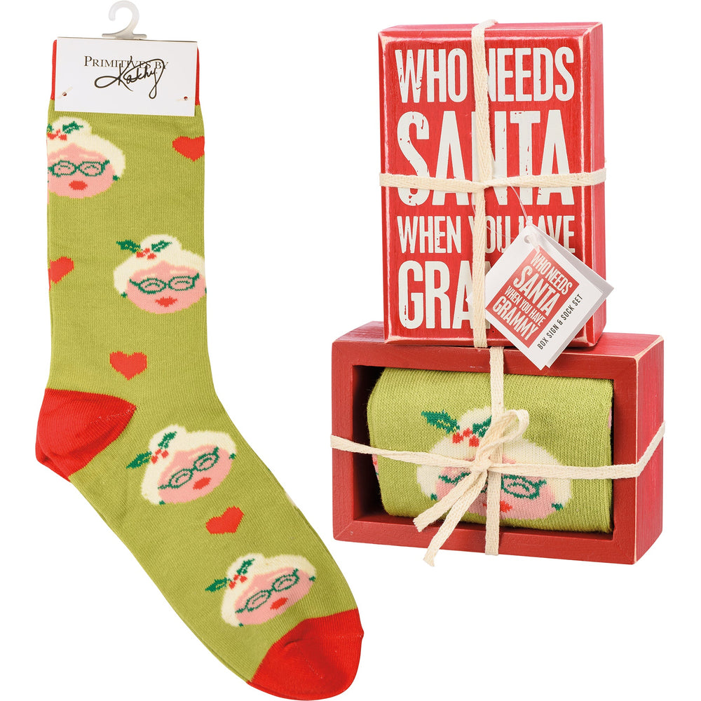 Box Sign & Sock Set - When You Have Grammy - Premium Socks from Primitives by Kathy - Just $12.95! Shop now at Pat's Monograms